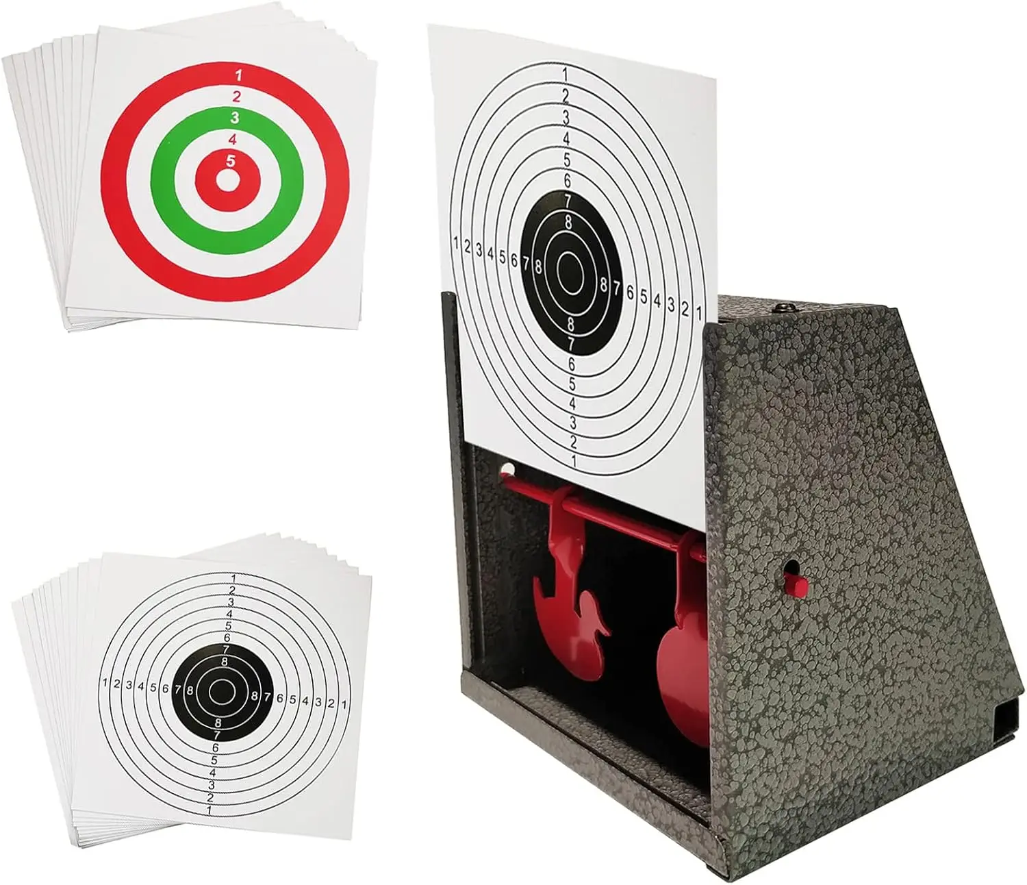 bb-trap-target-box-with-20pcs-paper-targets-resetting-metal-shooting-target-for-airsoft-pellet-gun-rifle-bb-gun