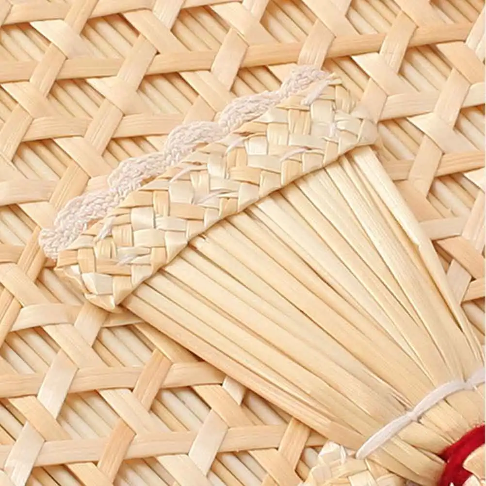 

Braided Cattail Fan H made Knitted Cooling Summer Accessories Palm Leaf Portable Elegant Beach Party Lightweight Soft Natural