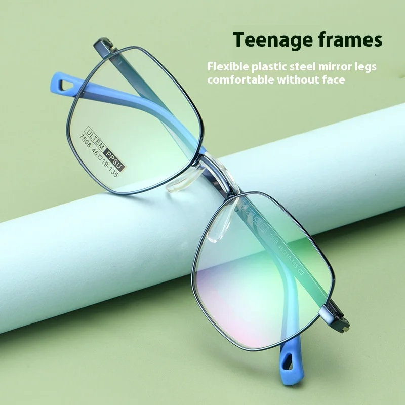 

46-19-135 Children Anti Blue Light Glasses Kids Fashion TR+Alloy Spectacles Frames Students Optical Prescription Eyeglass