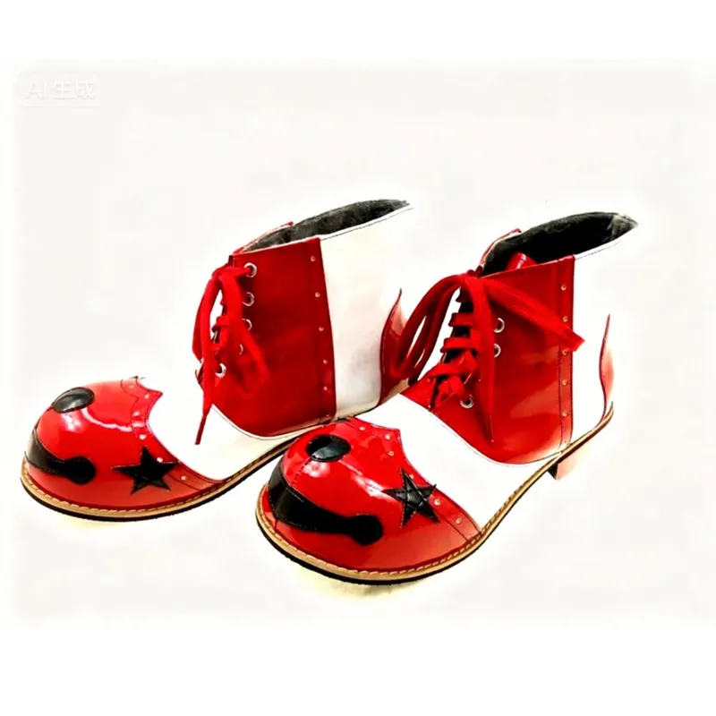 

28cm Round-headed Smiling Face Clown Shoes For Adults Club Circus Performance Boots Magician Joker Cosplay Carnival Supplies