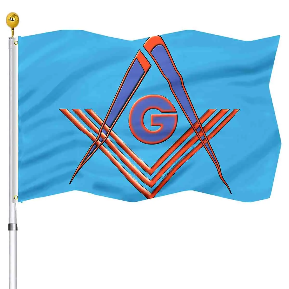 Masonic Flag Vivid Color Double Stitched Blue Flags Free Freemasonry Flag Polyester with 2 Brass Grommets Indoor Outdoor Decor