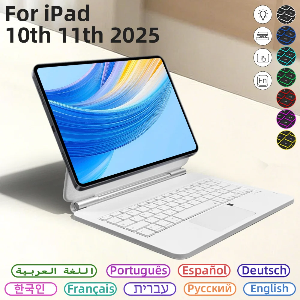 

Magic Keyboard Backlit Keyboard for iPad 10.9in 10th 11th A3354 A3355 iPad Case Wireless Bluetooth Keyboard tablet keyboard