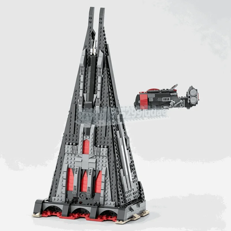 1136PCS Dark Fortress Building Blocks Model Sci Fi Tower Space Vehicle DIY Assembly Creative Display Collection Decoration Gift