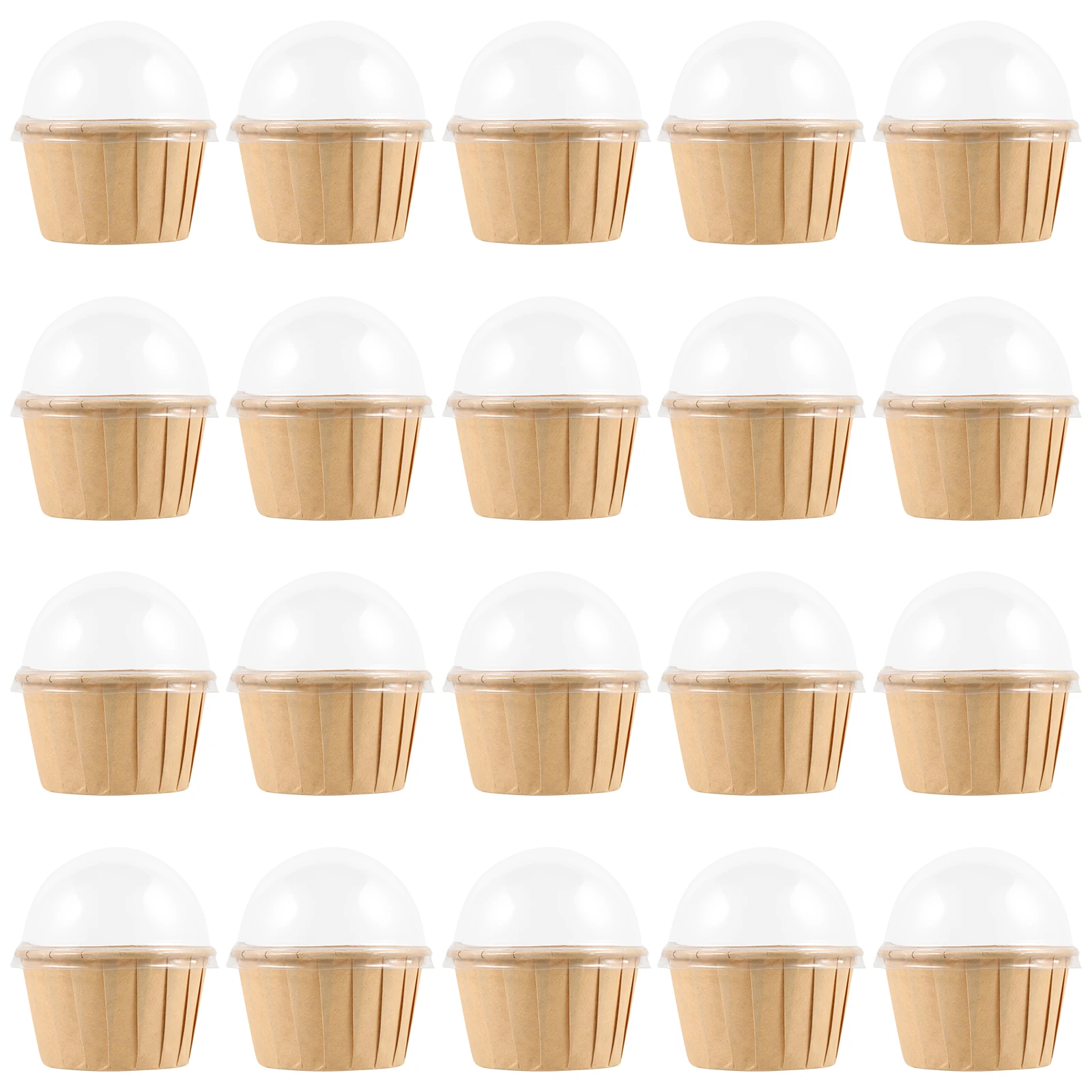 

50 Pcs Cups Round Leak Papers Cake With Lid For Cake Proof Empty Paper Cupcake Liners Cupcake Liners For Baking Packaging