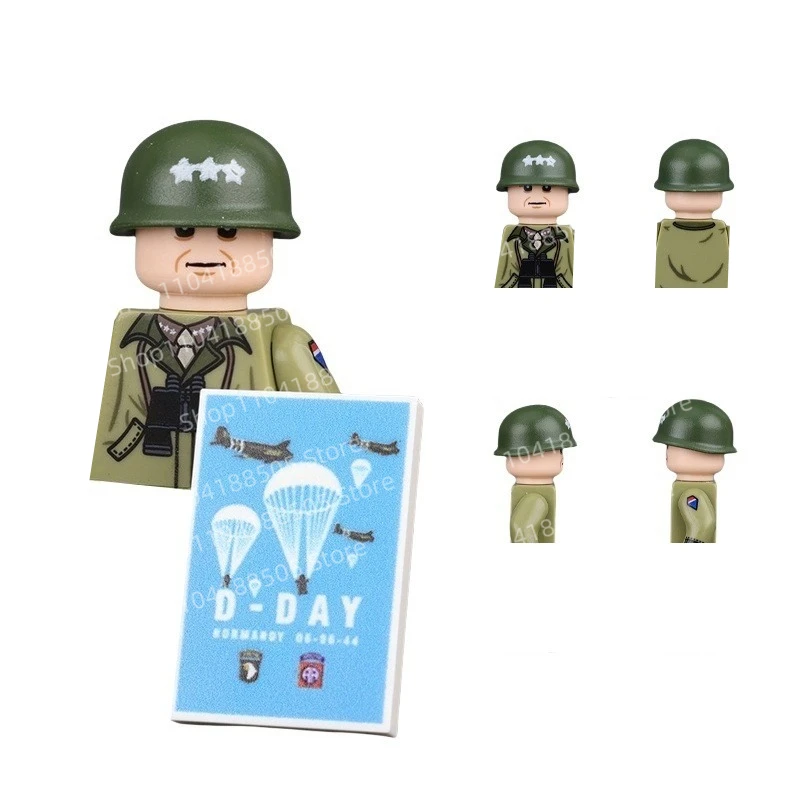 MOC Battlefield, muñeca soldado militar británico-americano-francés de terceros, bloques de construcción, adornos de regalo para Festival de la Marina de la Fuerza Aérea