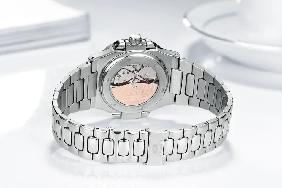 Automatic Watch for Men Mechanical Luminous Stainless Steel Blue Grey Coffe Black Simple Small Dial Reloj Hombre Baratos