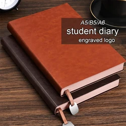 (Free Logo Engraving) A5/A6/B5 Soft Leather Notebook, Business Meeting Minute Book, Student Diary, Notepad, 112 sheets, 224 page