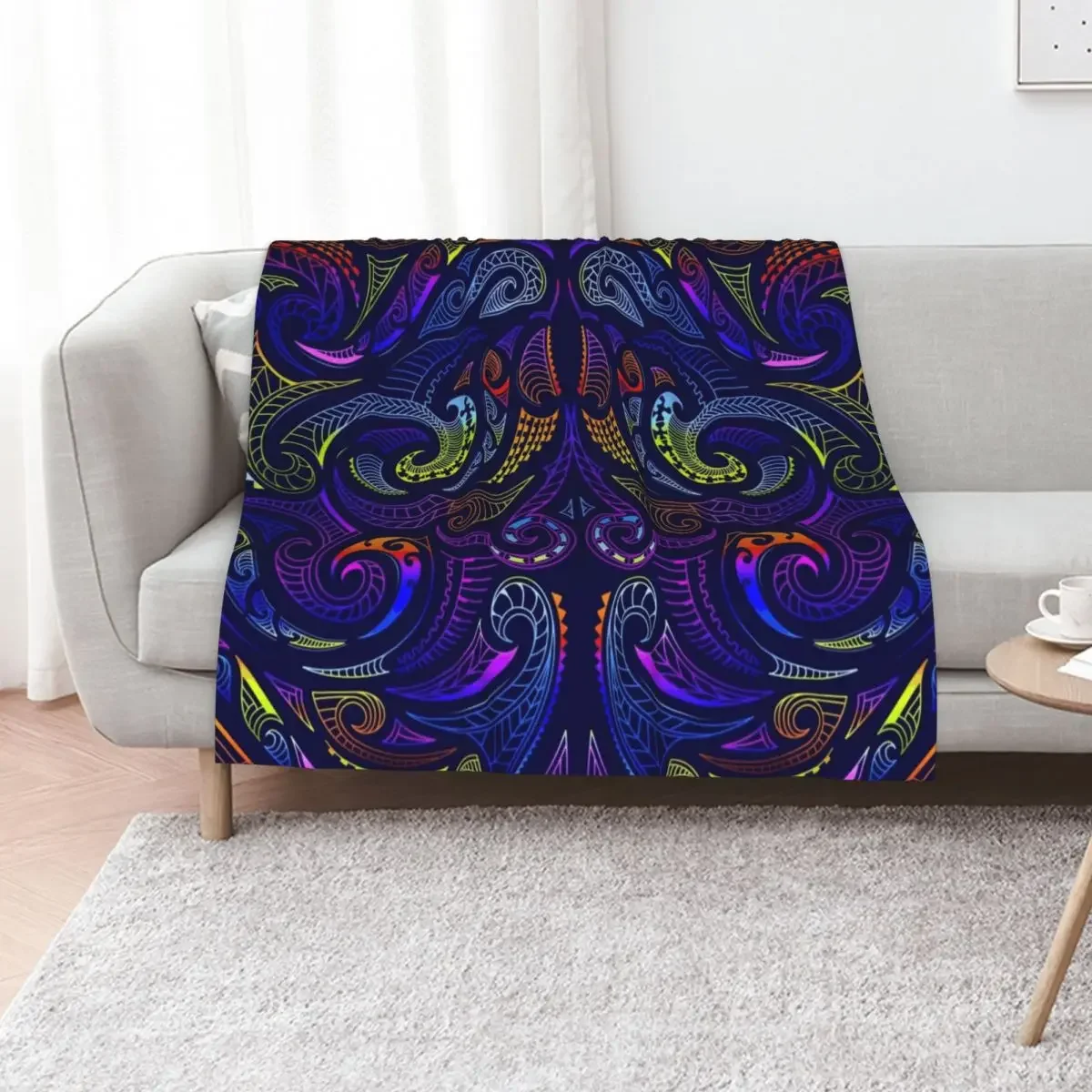 

Minimal Maori on Purple New Zeeland Throw Blanket Kid'S Beautifuls Sofa Throw Hairys Blankets