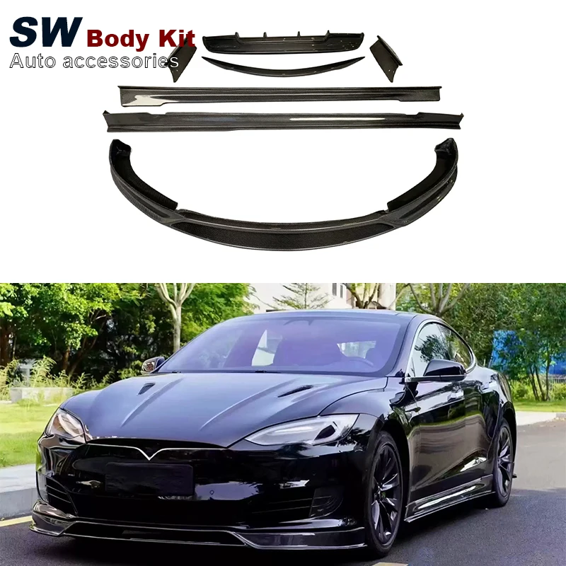 

Углеродное волокно Revozprt Style Model S Body Kit для Tesla Model S Обновление бампера Аэродинамический комплект Performance