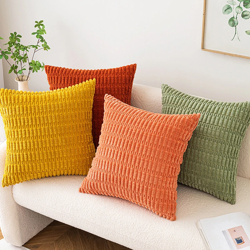 

Inter Woven Texture Cushion Cover Winter Warm Throw Pillow Cover For Livingroom Couch Sofa 45x45cm Soft cojines sofá Multi-Color