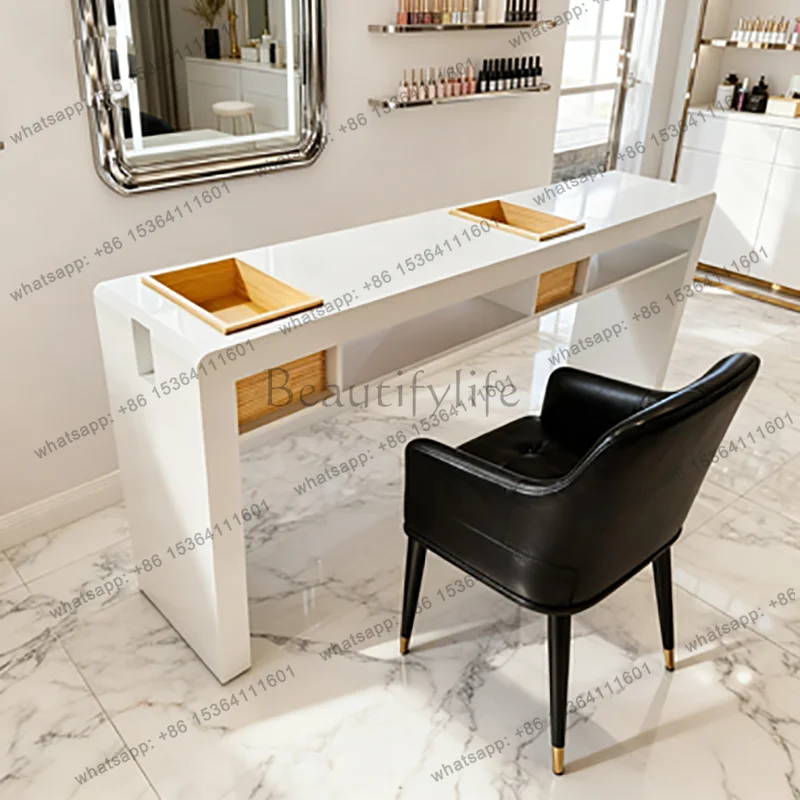 Modern Minimalist Nail Desk Smooth Graceful Stylish Practical Nail Desk Exquisite Premium Table Ongle Manucure Salon Furniture