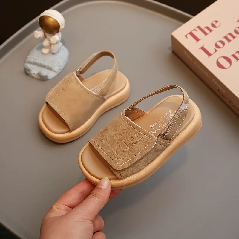 Leather Fashion Kids Sliders Two Style Summer Girls Sandals and Slipper Bohemia Classic Fashion Open Toe Non-slip Kids Flats