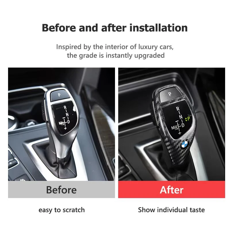 سيارة ألياف الكربون والعتاد التحول المقبض غطاء مقبض اكسسوارات لسيارات BMW M G30 G32 G01 G02 G05 G06 G07 G26 G23 F40 F20 G08 G16 F02 F01 #4