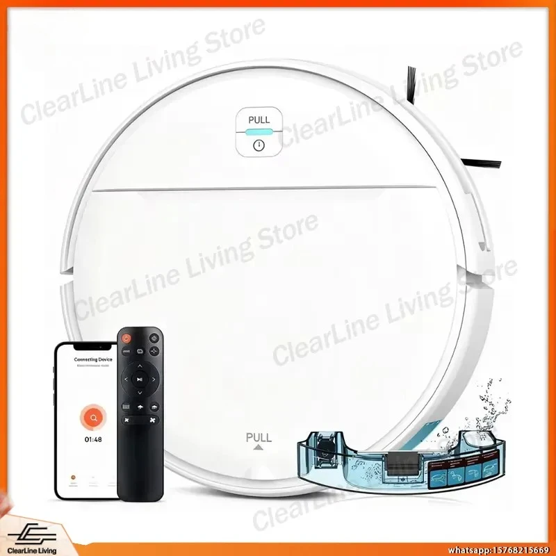

Smart Robot Vacuum Cleaner 3000Pa Suction Power with APP Control Voice Assistant Sweeping Mopping Auto Charging Home Cleaning