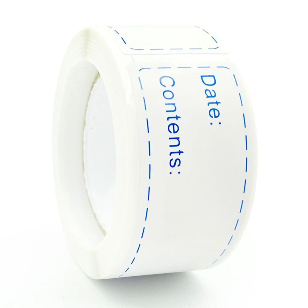 250Pcs Freezer Food Stickers Waterproof Food Date Label Stickers Blank Writing Sticker Labels for Glass Metal Plastic Containers