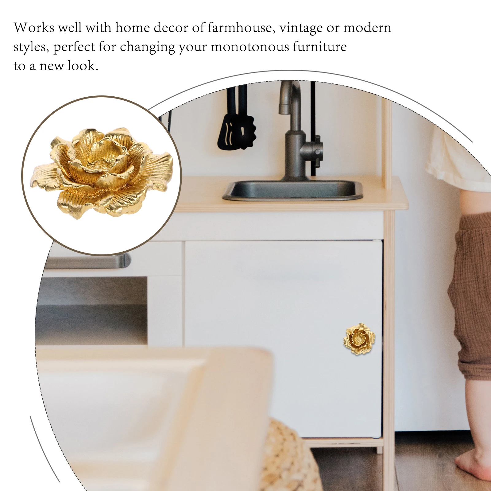 

Vintage Rose Gold Cabinet Knob Pull Handle Decorative Metal Drawer Cupboard Dresser Hardware Furniture Door Handle