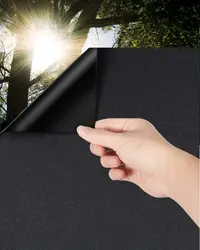 Blackout Window Film Privacy Frosted Glass Film 100% Light Blocking Dark Tinting Stickers for Baby Nursery, Day Sleeping, etc