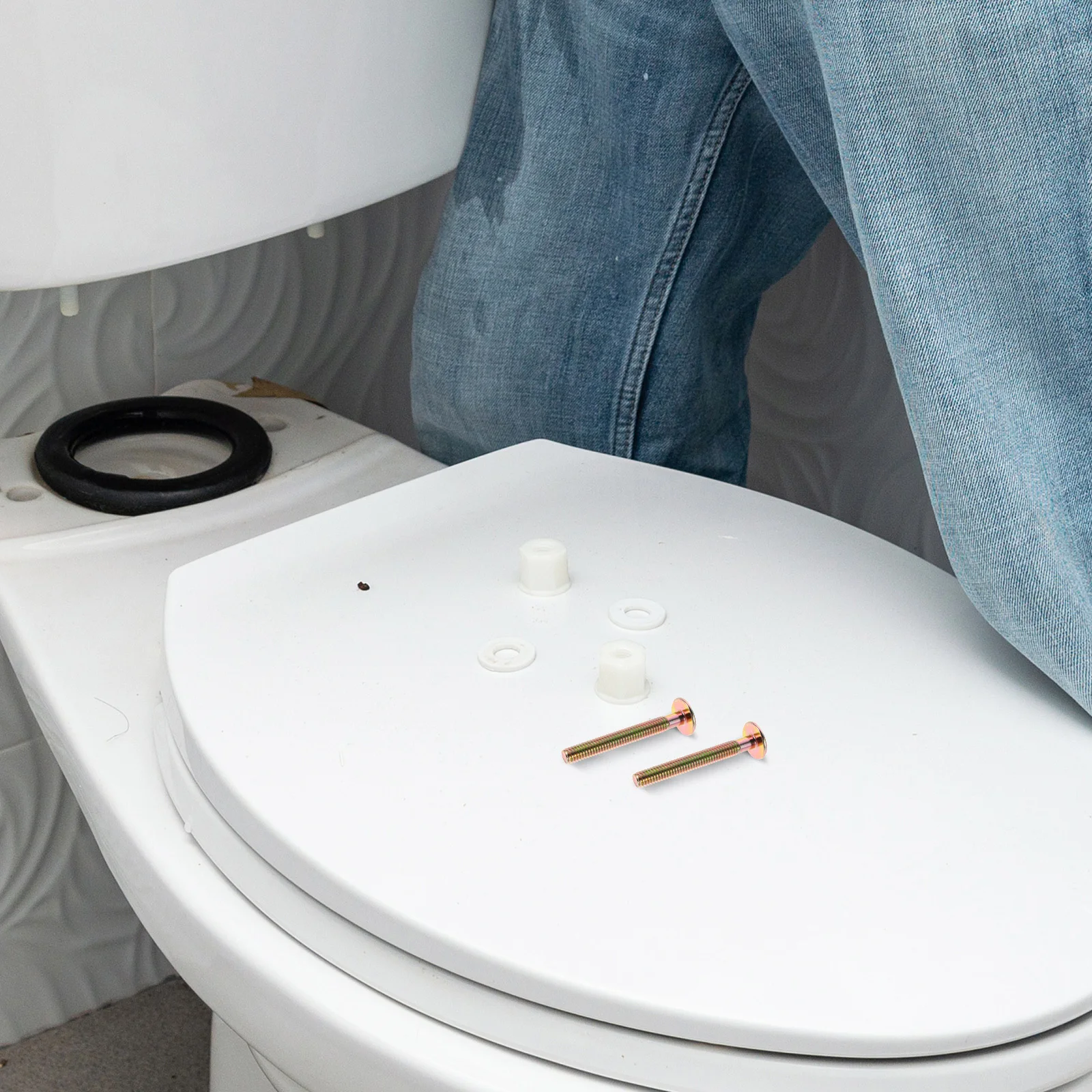 

4Pcs Universal Toilet Seat Hardware Kit Heavy Duty Plastic Bolts Nuts Screws Top Fixing Replacement Toilet Bolts for Seat