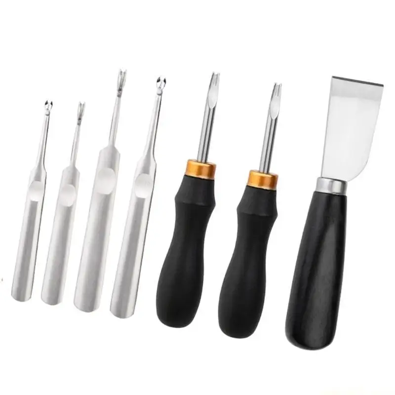 

QX2E 7 шт., инструмент для снятия фаски с кожаной окантовки, инструмент для зачистки кожаной окантовки, резак для кожаной для