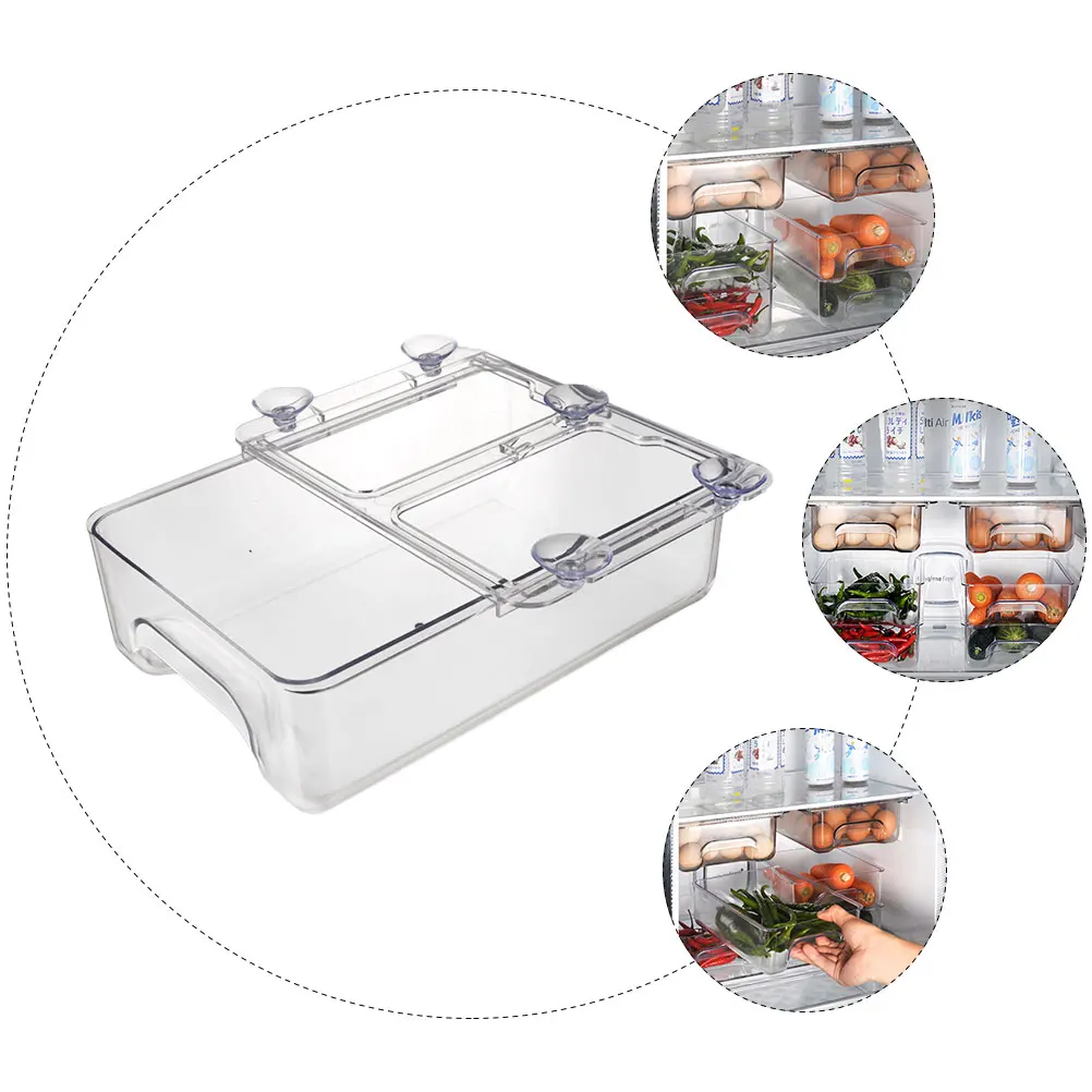

Drawer-Type Refrigerator Egg Storage Stackable Food Crisper Household Kitchenware Suction Cup Design Fridge Organizer Box Egg