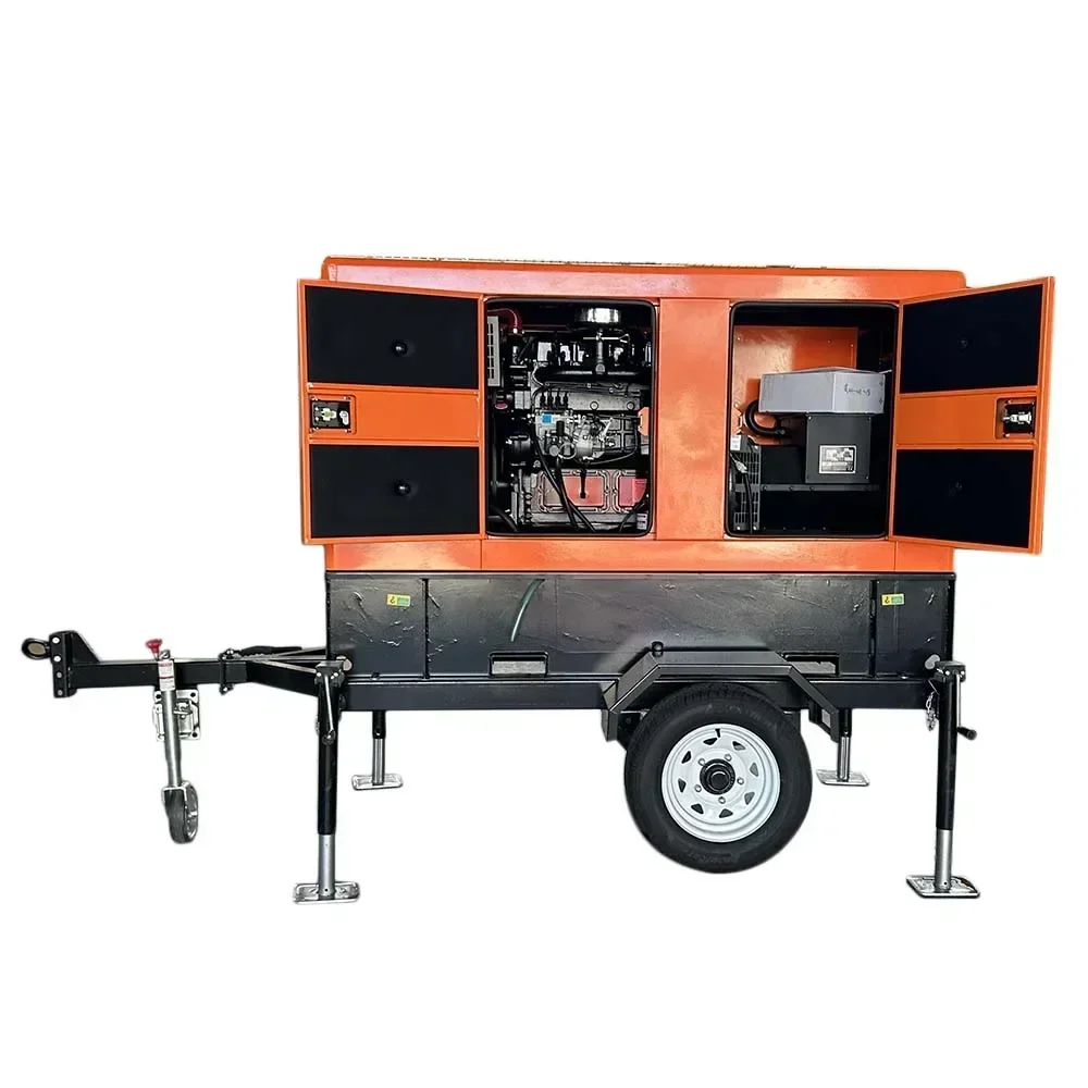Trailer Mobile Silent Generator 25kva to 250kva Low Noise Backup  Generator for Industrial Commercial Use