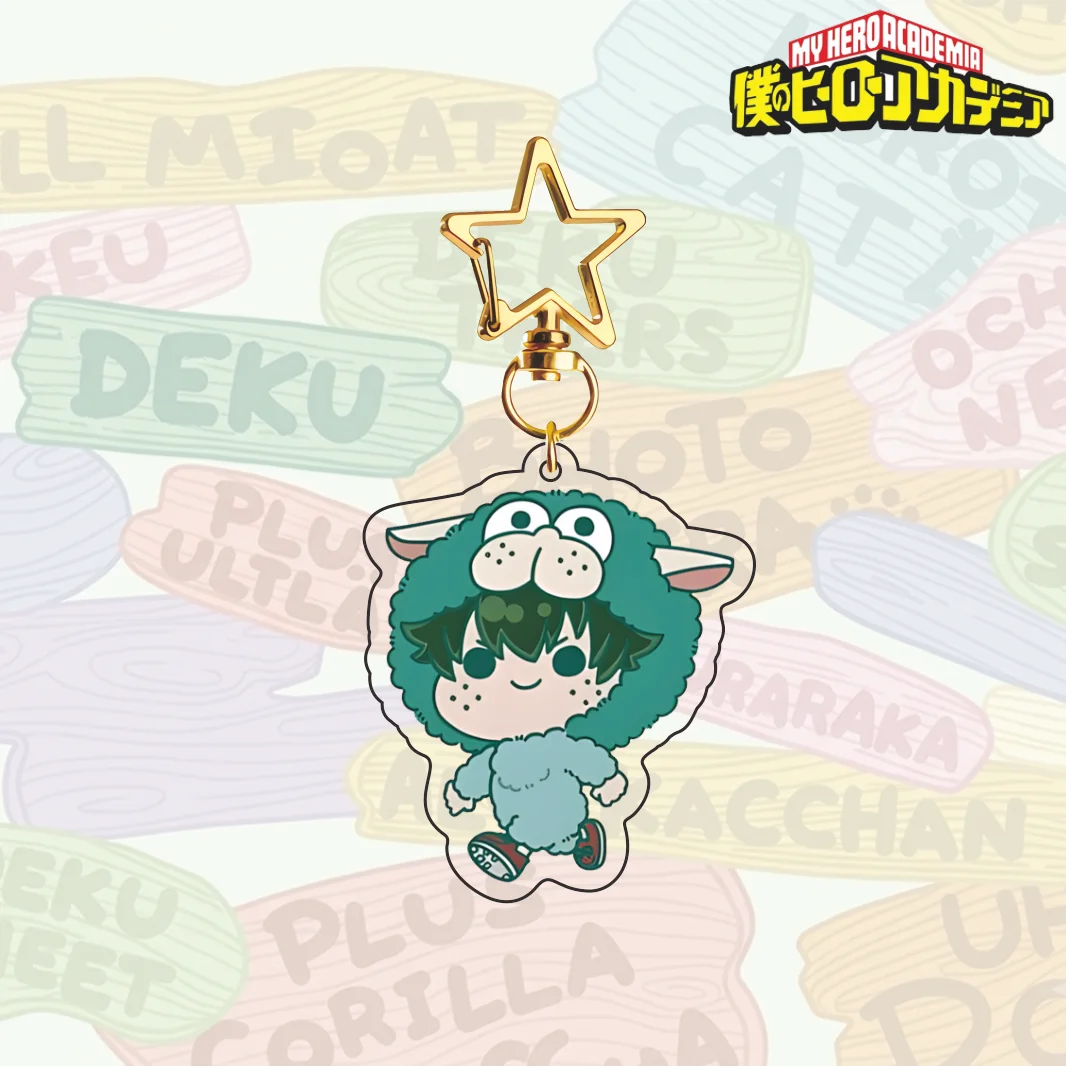 My Hero Academia Tier-Haube Q-Version Acryl-Schlüsselanhänger Sternhaken Deku Bakugo Todoroki Uraraka Anime Rucksack-Anhänger MHA Fans – Detail 1