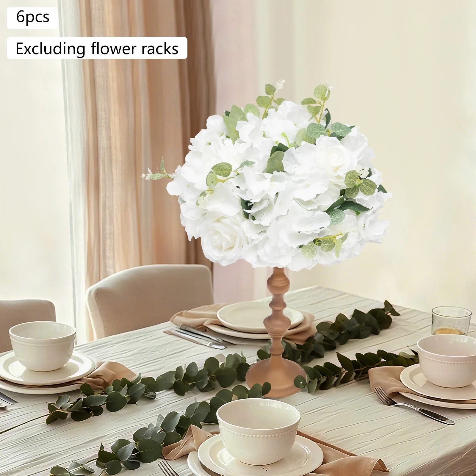 

6PCS Artificial Flower Balls, Hydrangea+Rose Flower Balls for Wedding, Outdoor, Photography Props Home Decoration