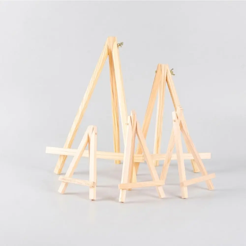 Wood Material Tabletop Easel Triangle Shape Small Size Painting Display Holder Foldable Design Portable Design view 4