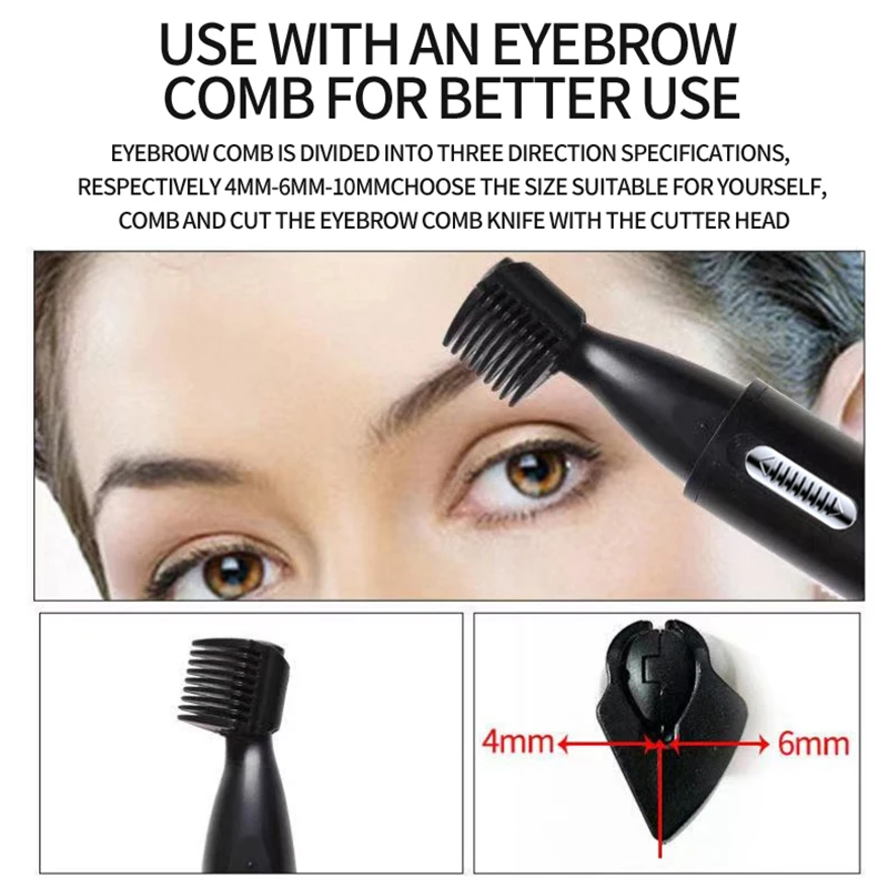 ماكينة تشذيب شعر الأنف والأذن الكهربائية للرجال، ماكينة حلاقة للحواجب واللحية قابلة لإعادة الشحن 4 في 1