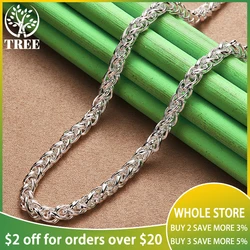 ALITREE 925 Sterling Silver 8mm Hemp Rope Chain Necklace For Women Men Fashion Party Wedding Engagement Jewelry Christmas Gifts