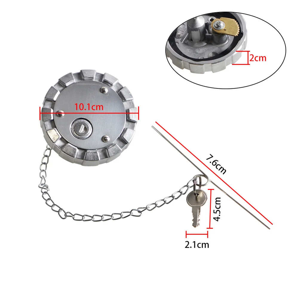 Car Locking Diesel Fuel Cap with Key K071-385-1234 Truck Fuel Tank Gas Cap with Chains Replacement Compatible For King Roads