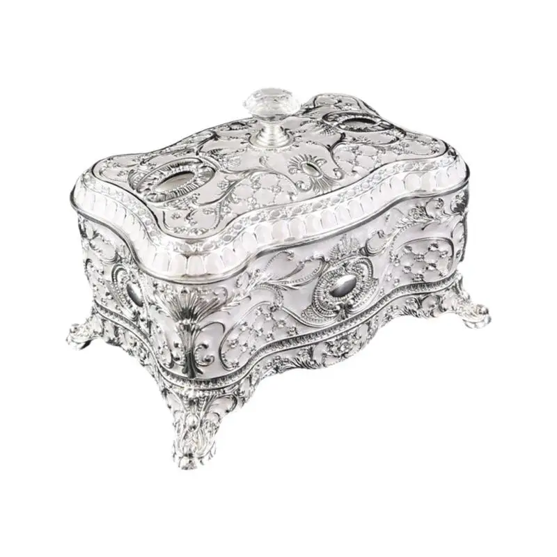 A52E Rose Themed Jewelry Box Stylish Necklace Organizers Vintage Jewelry Holder Suitable for Home Decors and Daily Use