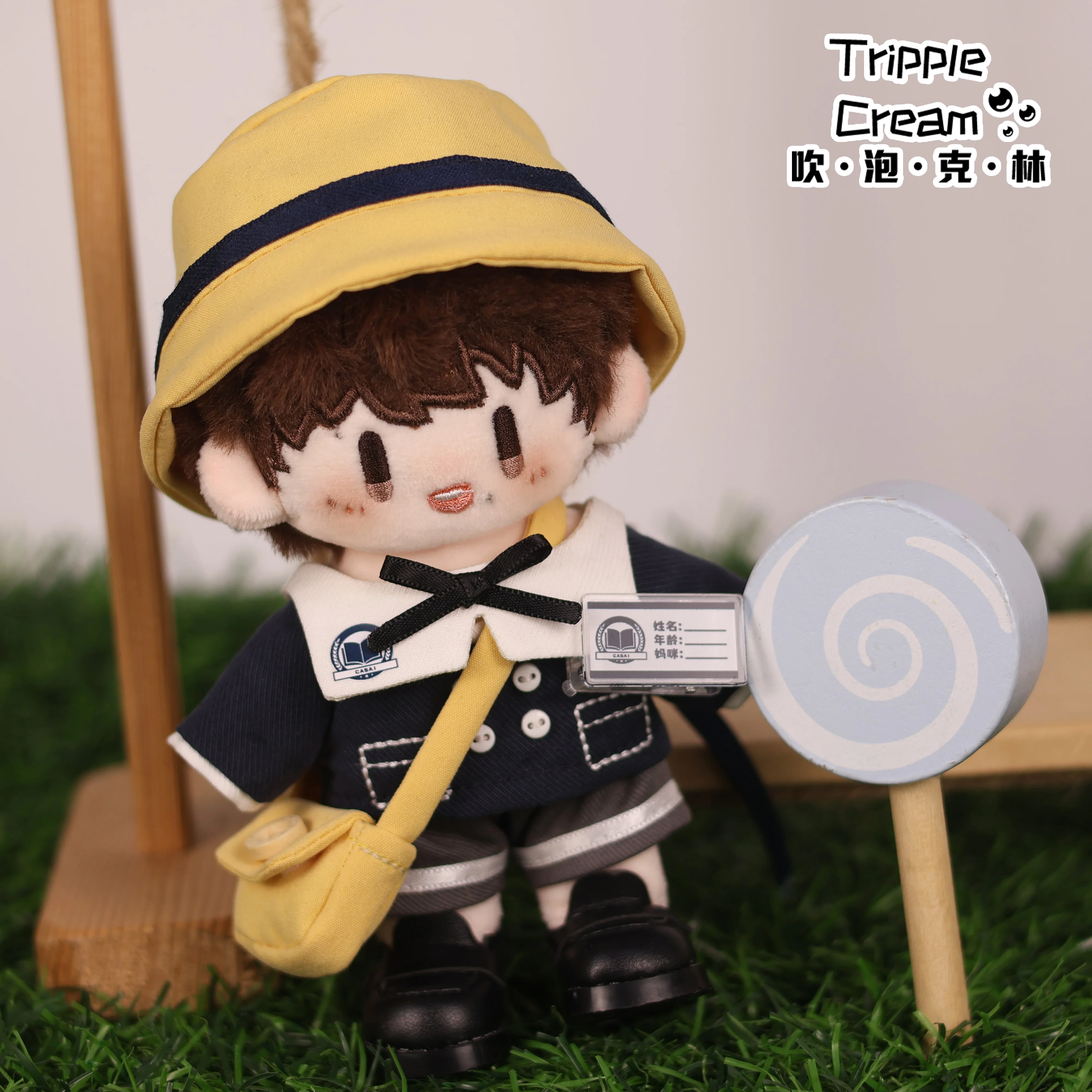 10 سنتيمتر ملابس دمى قبعة صفراء سوداء موحدة اكسسوارات حقيبة كروسبودي فستان السراويل الملابس زي دعوى أنيمي لعبة لعبة أطفال هدية