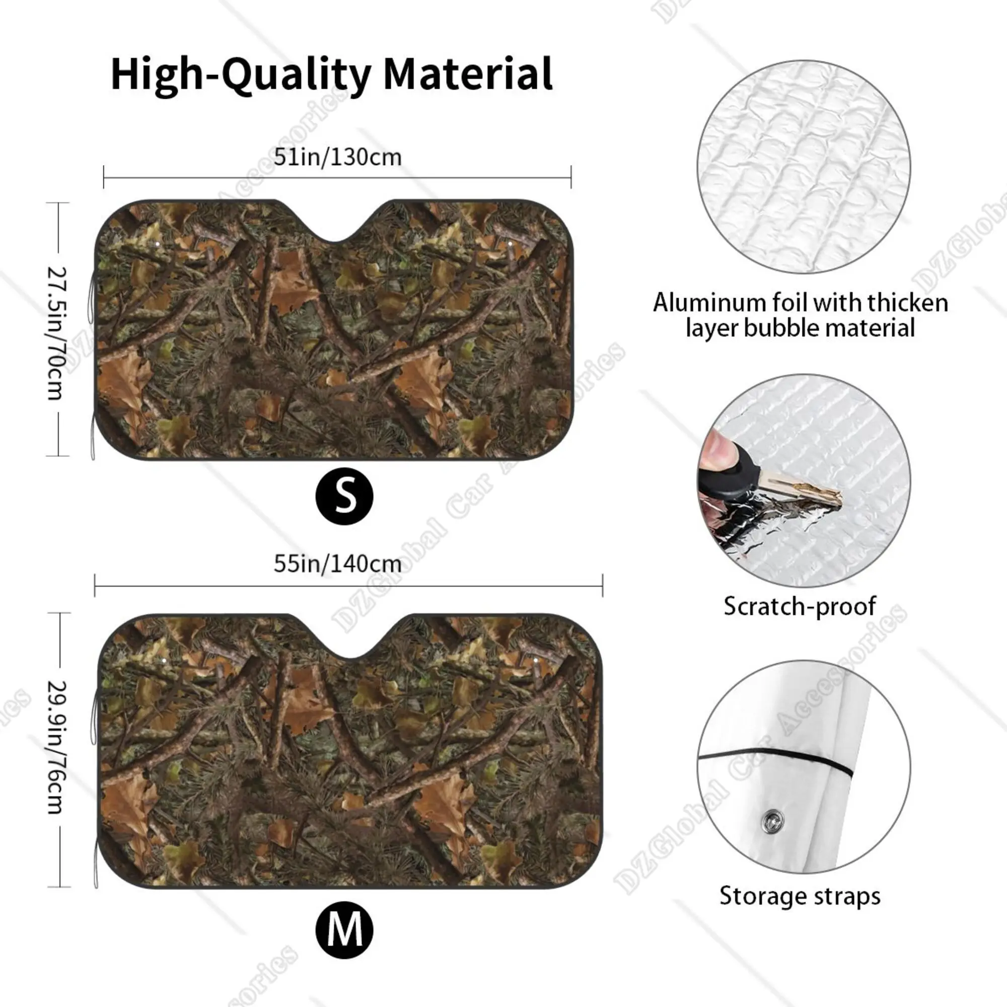 Camouflage Hunting Car Windshield Sunshade Front Window Sun Visor Protector Foldable Shield Cover for Truck SUV