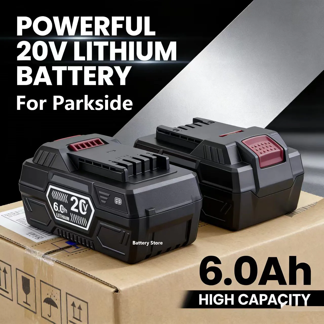 Pour les outils Parkside 20V, pour la scie à chaîne électrique Parkside, le perceuse électrique PAP 20 B3/PAP 20 A3/PAPS 208 A1, batterie Li-Ion 20V 6.0Ah