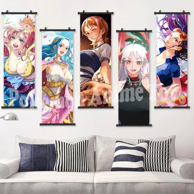 One Piece Nami Hanging Scrolls Anime Canvas Nico Robin Wall Art Yamato Painting Cartoon Modular Picture Poster for Home Decor