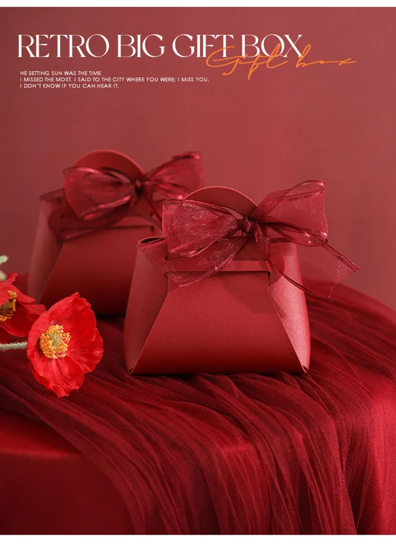 50 Stück verteilte rosa Geschenktüten aus Leder, Hochzeitsbevorzugungsbeutel für Gäste, Mini-Handtasche mit Band, Süßigkeiten-Verpackungsbox, Party-Dekoration – Detail 9