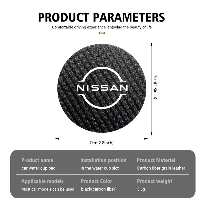 2 قطعة قاعدة أكواب جلدية مكافحة الضوضاء وسادة كوب الماء وسادة لنيسان قاشقاي جوك بولسار سنترا ألتيما باترول ميكرا روج ألميرا