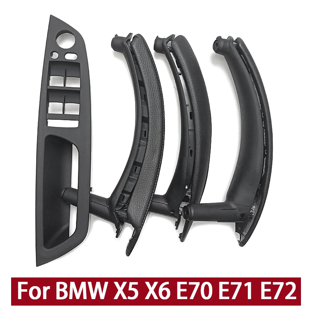 

LHD Upgraded Interior Door Handle with Leather Cover Assembly Full Set For BMW X5 X6 E70 E71 E72 2007-2014