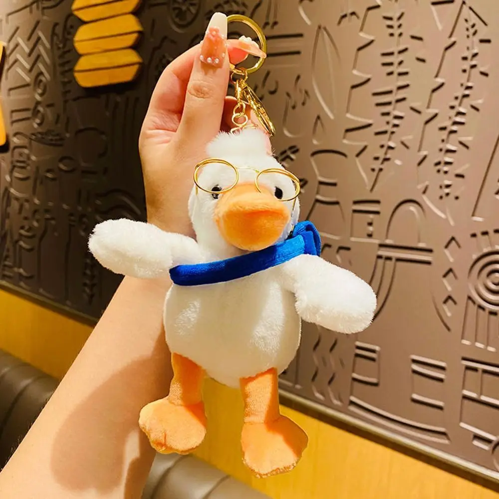 Fashion Stuffed Plush Cartoon Yellow Duck Keychain Soft Animals Fluffty Animal Doll Cute Creative Duck Doll Pendant