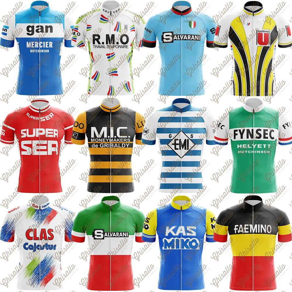 Retro Pro Team Cycling Jersey for Men, Short Sleeve, MTB Maillot, Downhill Jersey, Mountain Bicycle Clothing, Summer