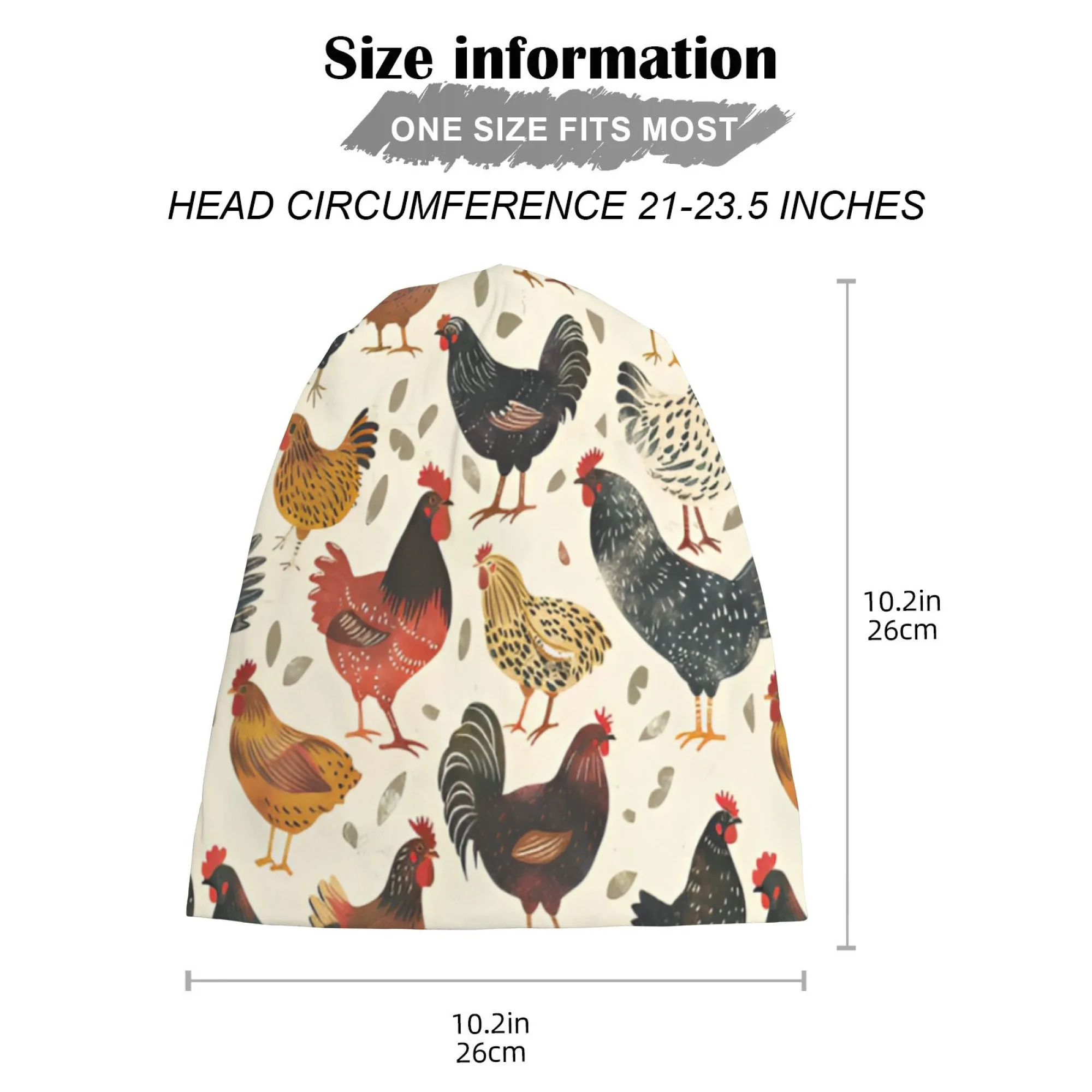 Customization A Neutral-Colored Patterned Beanie For Chemotherapy - Soft, Lightweight, Elastic, Warm, Casual, Unisex, Loose-Fitt