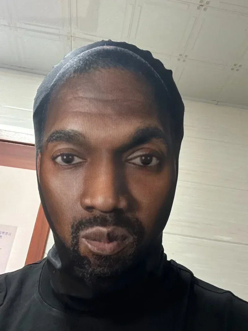 Nieuwe 3d Geprint Kanye Masker Elastische Mesh Volledig Gezicht Masker Voor Mannen Vrouwen Cosplay Hoofddeksels Hiphop Mode Bivakmuts Capuchon