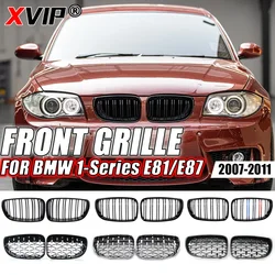 Chrome Black Front Bumper Diamonds Style Grille For BMW 1-Series E81/E82/E87/E88 2007-2011 M-Color Kidney Glossy Black Grille