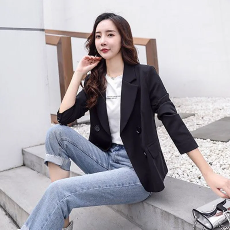 Blazer décontracté à manches longues pour femmes, vêtements de styliste de rue, style coréen