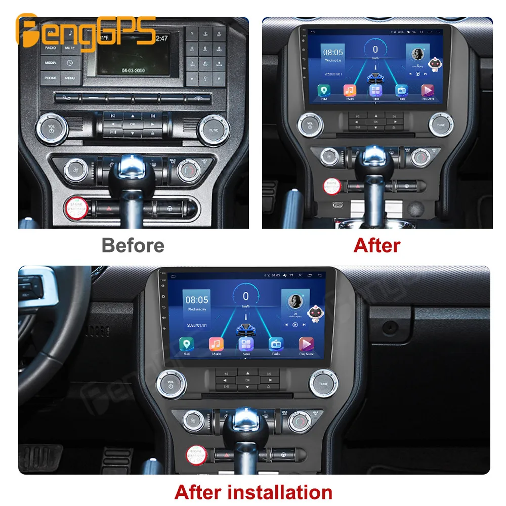 

For Ford Mustang 2015-2021 Android Car Radio 2Din Stereo Receiver Autoradio Multimedia Player GPS Navi Head Unit Screen