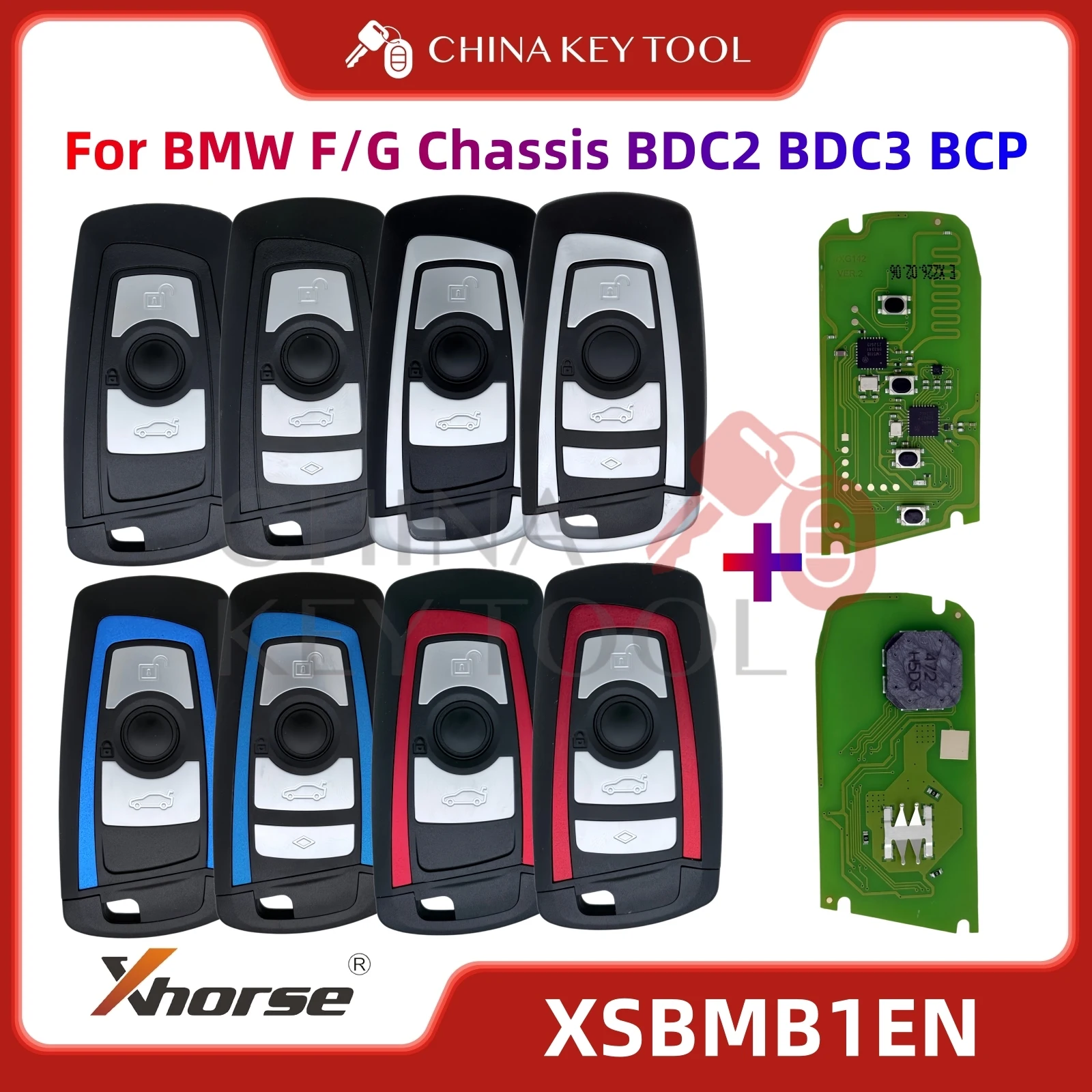 Xhorse XSBMB1EN XM38 BM Series Smart Key for BMW F/G chassis BDC2 BDC3 BCP systems Bread Style with Key Shell