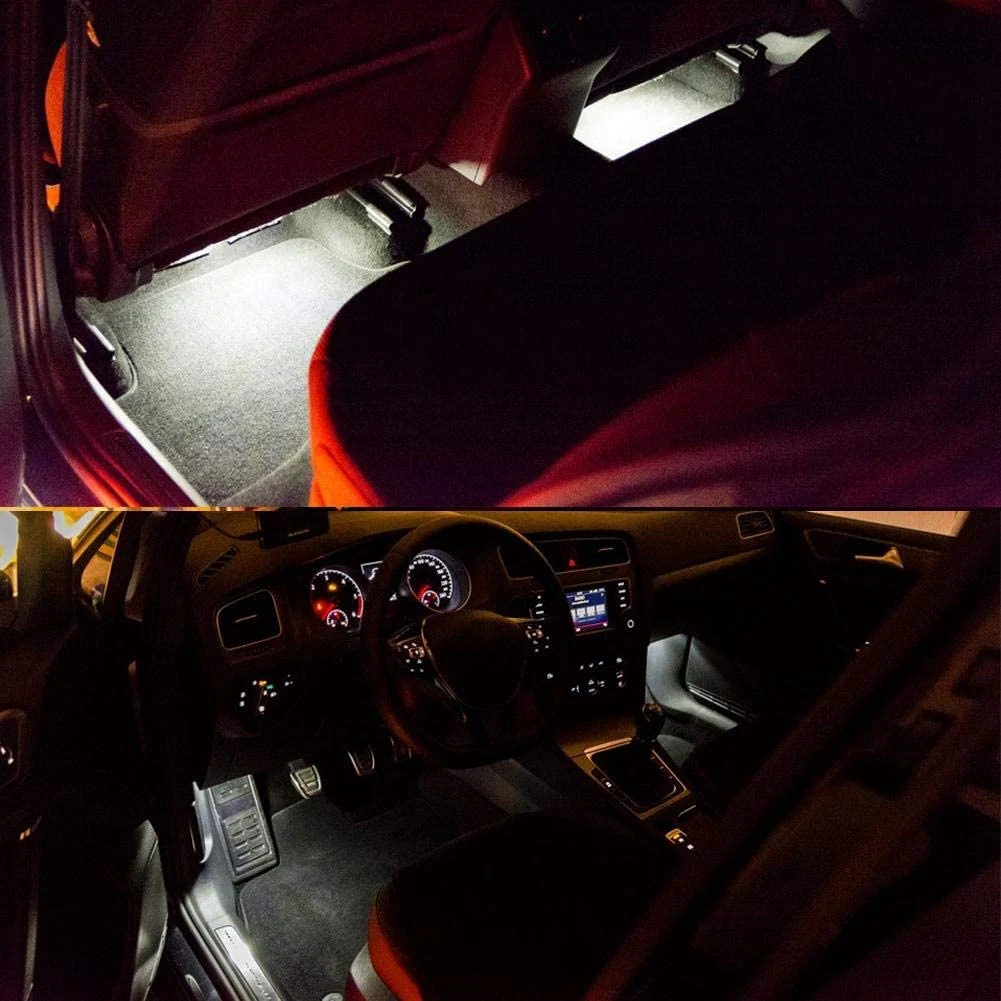 Leading-4Pcs LED Footwell Lights Interior Light With Wiring Harness 4E0947415A Fit For- A3 A4 A5 A6 A7 A8 Q3 Q5 Q7 view 4