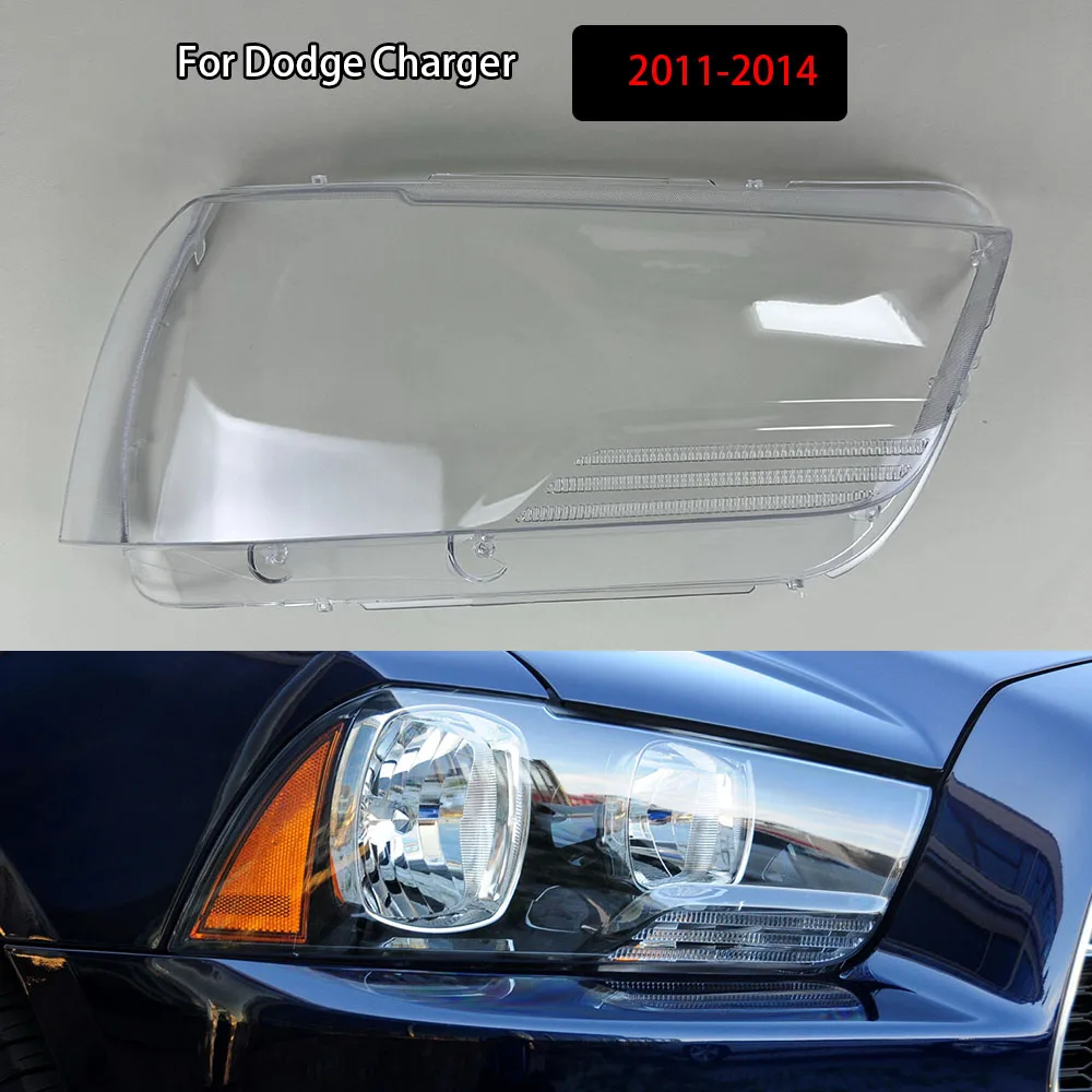 For Dodge Charger 2011-2014 Headlight Shell Transparent Lampshade Headlamp Lamp Cover Auto Replacement Parts