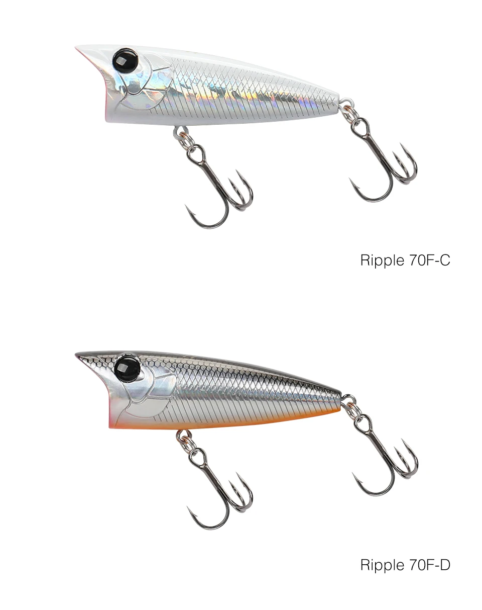 TSURINOYA 70F Popper Angelköder RIPPLE 70mm 12g Topwater Harter Köder für Bass Pike Long Casting Floating Wobble Surface Modell – Detail 16